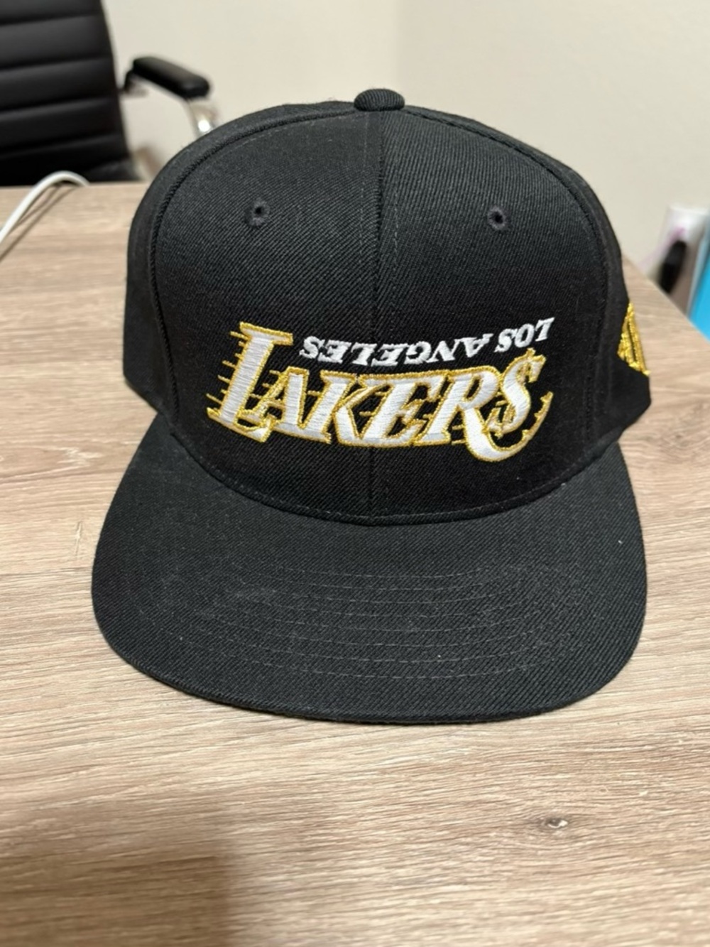 KillTheHype KTH LA Los Angeles Lakers Stencil Upside Down Black Snapback Hat